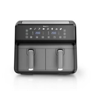 Keplin Dual Zone Air Fryer โ Extra-Large 9L Capacity, 6 Cooking Functions, Energy-Saving Family Cooker for Roasting, Baking & Crisping